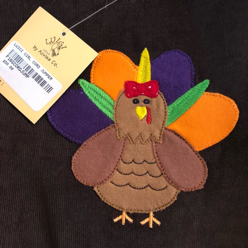 Luigi Girls Corduroy Thanksgiving Dress